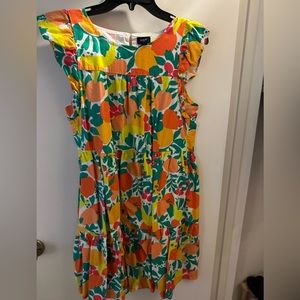 J.Crew Factory Linen-Blend Printed Mini Dress